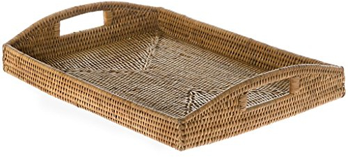 KOUBOO La Jolla Rattan Rectangular Serving Tray, Honey Brown, Wicker