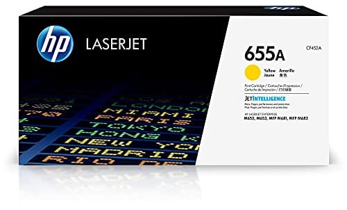 HP CF452A 655A Original LaserJet Toner Cartridge, Yellow, Single Pack