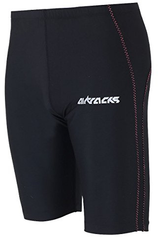 Airtracks Damen Funktions Laufhose Kurz - Running Tight – Hose Short - Kompression - Atmungsaktiv - Schnelltrocknend - Reflektoren – Schwarz - Pink