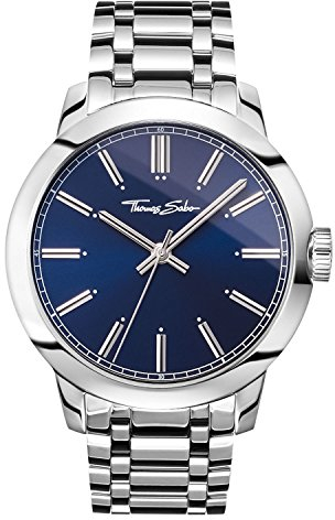 THOMAS SABO Unisex Erwachsene Analog Mechanik Uhr mit Edelstahl Armband WA0310-201-209-46