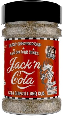 Angus & Oink Jack 'n Cola Chipotle BBQ Rub | Ideal for Grilling, Smoking & Oven | Gluten Free | With Delicate Blend of Chillies & Spices | Make Delicious JD and Cola Reduction Sauce | 200g
