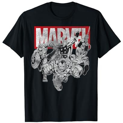 Marvel Avengers Gruppe Angriff Klassischer Comic Grafik Female T-Shirt