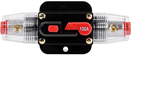 Schutzschalter Leistungsschalter Rücksetzsicherungshalter 50Amp -100Amp 12-24V Radio Wasserdicht Automatische Sicherung Schalter Reset für Auto Marine Boot Boots Boat Bike Stromschutz(100A)