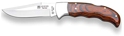 joker Coltello da tasca cache in legno rosso, ghiera in acciaio inox e lama MOVA 9 cm, NR17 Multiuso per la Pesca, l'Escursionismo, Il Campeggio