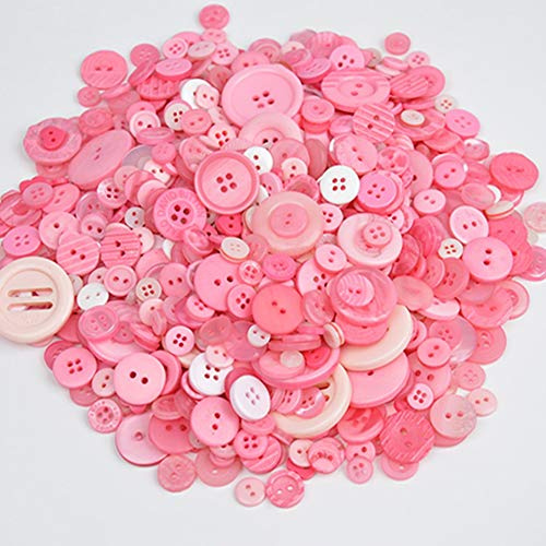 Egurs 600 Stück Bunte Knöpfe Runde Craft Harz Kunststoff Knöpfe zum Nähen basteln Kinder DIY, Verschiedene Größen, 2 Löcher und 4 Löcher