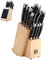lief + svein German Steel Knife Block Set, 15-Piece Kitchen Knife Sets. German Stainless 1.4116 Steel. Unique Kitchen Knives Set with Ipad Holder. Ideal knife set with block and sharpener.