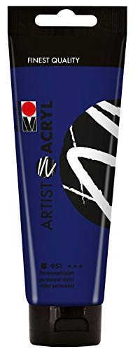 Marabu 12200044951 - Artist Acryl, Permanentviolett 120 ml, feine Acrylfarbe in Künstlerqualität, auf Wasserbasis, pastose Konsistenz, hoch pigmentiert, sehr gute Brillanz und Deckkraft