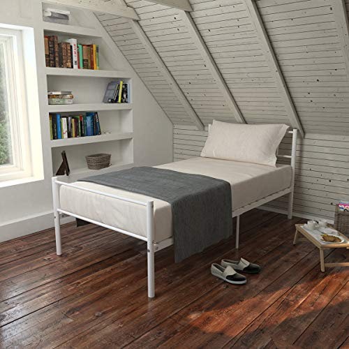 Panana 3COLOR Kids Single Bed Solid 3ft Metal Bed Frame with Large Storage Space fpr Children Adults,Fit 190 * 90cm Mattress (White)