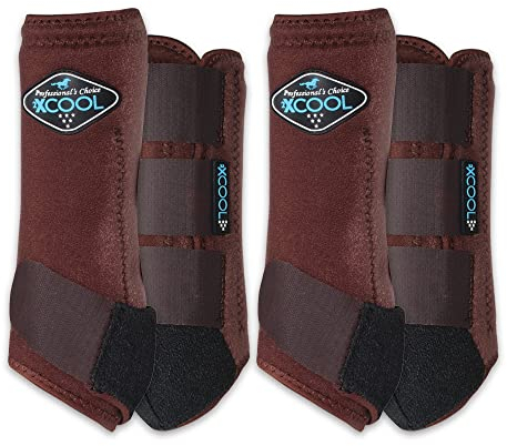Professional's Choice 2 x Cool Sport-Medizin-Hufstiefel, schützendes und atmungsaktives Design für ultimativen Komfort und Haltbarkeit bei aktiven Pferden, Vorteilspack, 4 Stück, kleine Schokolade