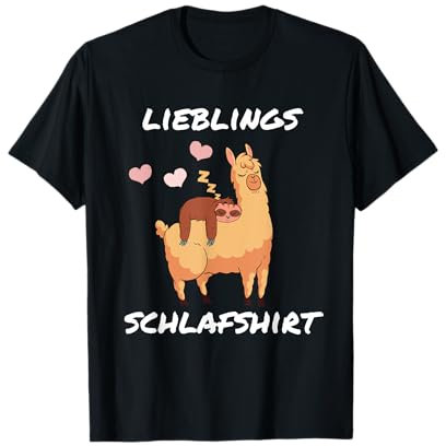 Lieblings Schlafshirt Lama Faultier Pyjama Morgenmuffel T-Shirt