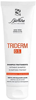 BioNike Triderm D.S. Behandlungs-Shampoo für seborrhoische Dermatitis, Cyclopiroxolamin und Bernsteinsäure, seborregulatorische und beruhigende Wirkung, lindert Juckreiz, Reizung und Schuppung, 125 ml