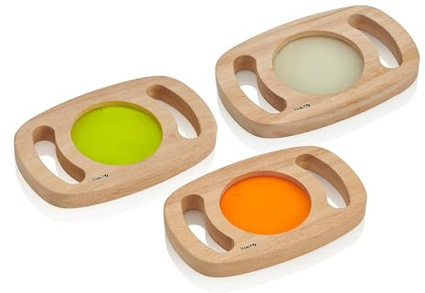 TickiT 73454 Easy Hold Glow in The Dark Panels PK3, Blue, Green, Orange, L 18.5cm x H 12cm x D 2cm Insert 8cm Dia