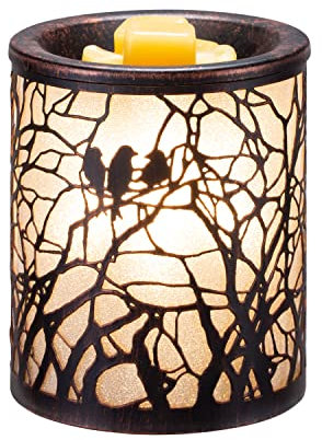 Cutiset Art Metal Wax Melt Warmer, Electric Fragrance Candle Warmer for Warming Scented Candles,Wax Melts - Spa, Aromatherapy (Bird Pattern)