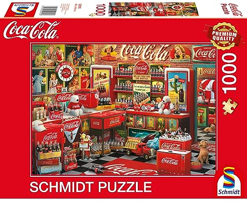 Schmidt Spiele 59915 Coca Cola, Nostalgie Shop, 1000 Teile Puzzle