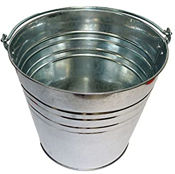 Pamex - Cubo de Metal galvanizado con asa 5 litros, Cubo zincado Multiusos 24 x 18 x 16,5 cm, Limpieza, jardinería, Maceta de jardín metálica Decorativa