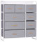 LYNCOHOME Chest of Drawers,Cationic fabric 9-Drawer Storage Organizer Unit for Bedroom Living Room Closet, Sturdy Steel Frame, Easy Pull Fabric Bins & Wooden Top, Fabric Dresser (Snow gray)