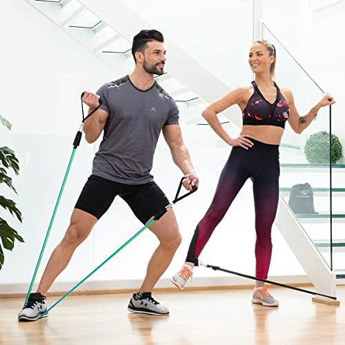 INNOVAGOODS Set de Bandas de Resistencia con Accesorios y Guía de Ejercicios Tribainer (Pack de 3) Entrenamiento, Adultos Unisex, Multicolor (Multicolor), Talla Única