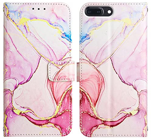 LEMAXELERS iPhone 6S Plus/iPhone 6 Plus Phone Case iPhone 6S Plus Cover,Glitter Bling Marble PU Leather Flip Wallet Case Magnetic Stand Card Slot Folio Case for iPhone 6S Plus,YB2 Marble Rose
