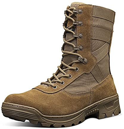 SAILOFO Herren Militärstiefel leichte taktische Stiefel Dschungel Jagd Wandern Stiefel, Coyote Braun, 45 EU