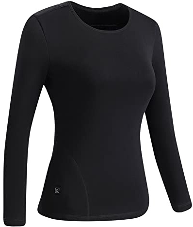 2026 Upgraded Womens Heated Tops Electric Thermal Underwear Long Sleeve Sweatshirt Heated T-Shirts Soft Jumpers Slim Fit Lightweight Blouses Winter Warm Cotton Gilet Sports T-Shirt Breathable