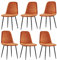 JYMTOM Samt 6er-Set Esszimmerstühle Wohnzimmerstuhl mit Rückenlehne Sessel Scandinavian Vintage Esstisch Stuhl aus Samt mit Metallbeine (6, orange)