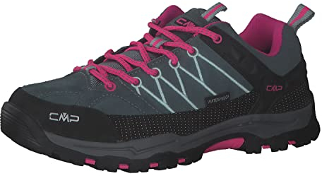 CMP Kids Rigel Low Trekking Shoes WP, Zapatos de Trekking Unisex niños, Verde Mineral Morado flúor, 38 EU