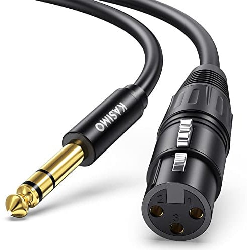 KASIMO 1M XLR Female to 6.35mm (1/4 inch) TRS Stereo Jack Lead Balanced Signal Interconnect Cable, XLR Female to Quarter inch Patch Cable for Microphones, Mixer, Audio Sound Consoles, Power Amplifier