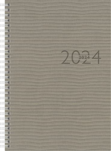 rido/idé Wochenkalender Modell studioplan int. 2024 2 Seiten = 1 Woche Blattgröße 16,8 x 24 cm grau