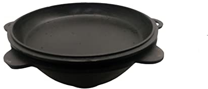 Grillpeter Kasan Gusseisen16 Liter mit Deckel-Pfanne Gusseisen Boden glatt