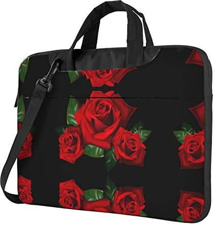 Laptop-Umhängetasche, Kuriertasche und Aktentasche, passend für Laptops und Tablets mit 13 Zoll, 14 Zoll, 15,6 Zoll (39,6 cm), Mango-Print, Gothic Rose, 13 inch