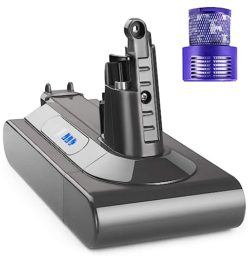 Dyson V10 Battery SV12 COOLBEAR Vacuum Cleaner Replacement Battery 4000mAh for 25.2V V10 Fluffy, Animal, Absolute, Motorhead and More with Filter, PSE Marked, Compatible with V12