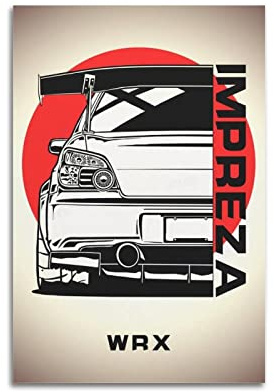 Vintage-Rennauto-Poster für Subaru WRX Sportauto, dekoratives Gemälde, Leinwand, Wand- und Kunstbild, Familien-Schlafzimmer, Dekoration, 30 x 45 cm