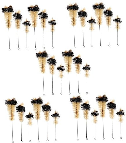 Healeved 30pcs Laboratory Bottle Cleaning Brush Soft Pig Hair Bristles for Safe Stain Removal Lab Cleaning Tools for Erlenmeyer Flasks Beakers and More for Chemistry Physics Experiments