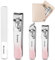 Korintin Coupe Ongle Professionnel 4pcs, Kit Coupe Ongle avec Lime à Ongles et étui en Cuir, Pince Coupe Ongle pour Hommes et Femmes, Outils de Manucure et de Pédicure (rose)