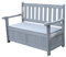 AIRWAVE Outdoor Storage Bench 110L | Weather Resistant Garden Storage Box | Treated Fir Wood | Plastic Lined & Showerproof Seat | Ideal for Storing Toys, Cushions, Tools | Grey