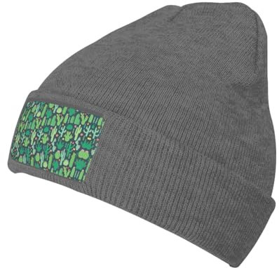 DURAGS Niedlicher Kaktus-Mütze, nahtlose Illustration, modische Strickmütze für Erwachsene, Unisex, krempellos, lässiger Hut für Sport und Outdoor-Aktivitäten, Niedliche Kaktus-Illustration.,
