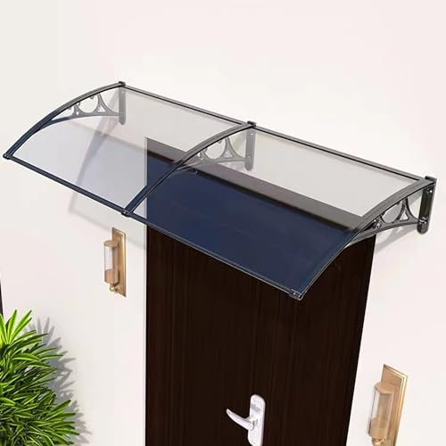 JIAOCKJIAO Vordach for Haustür Aluminium, Überdachung Türdach Polycarbonat, Terrassenüberdachung, Pultvordach Gartenhaus, Pultbogenvordach, UV Regen Schnee Schutz (Color : Clear, Size : W39xL39''/W1
