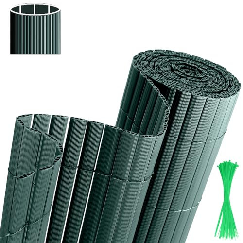 Joparri Canisse en PVC, Brise Vue en PVC, 180 x 1000 cm, Renforcement en 4 Poids, Bandes Canisse en PVC, Vert, Brise-Vue pour Jardin, Balcon, terrasse, clôture