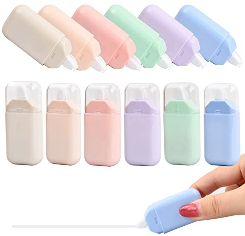 Rapidbok 12 Stück Korrekturband, Korrekturroller Mini Pocket Mouse, 4 m x 5 mm Korrekturroller Korrekturmaus Set, Mini Korrekturmaus, Mini Kompakt Korrekturband Roller für das Büro, Schule