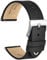 WOCCI 20mm Antikes Uhrenarmband für Herren, Sattelleder, Silberne Schnalle (Schwarz)