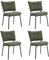 AISALL Esszimmerstühle Wohnzimmerstuhl mit Rückenlehne, esstisch stühle 4er Set Nordischen Küchenstühlen aus PU Leder, für Lounge Empfang, Esszimmer Küche, Wohnzimmer, Grün
