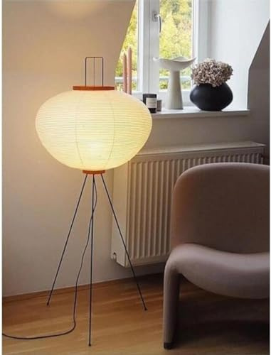 MIDUOLAI Lampe Lanterne en Papier, Lampe Lanterne Japonaise Lampe en Papier Riz Faite à La Main 3 Couleurs Lampadaire LED avec Interrupteur Au Pied Lampadaire en Papier Salon Chambre