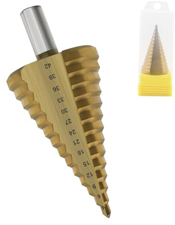 BEASAFY HSS Stufenbohrer Metall Kegelbohrer Ø 4-42mm, 14 Stufen Schälbohrer, Metallbohrer Stufenbohrer Edelstahl Bohrer, Lochbohrer Fräsbohrer Stahlbohrer für Holz, Kunststoff, Metall