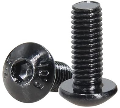 10 Stück Sechskantschrauben M10 Edelstahl schwarz Güteklasse 10.9 ISO7380 A2-70 Innensechskantschrauben(12mm)