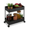 Relaxdays Rollwagen, 2 Etagen, Servierwagen, Küchenwagen, Bad & Büro, Rollregal, HxBxT: 38 x 39,5 x 21,5 cm, schwarz