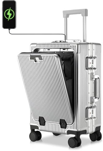 Simcat Valise avec cadre en aluminium 50,8 cm, 61 cm, argenté, 50,8 cm