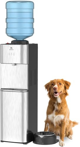 Avalon Dispensador de enfriador de agua con cuenco para mascotas, frío/calor, protección infantil, diseño innovador, listado en UL, acero inoxidable