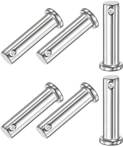 M METERXITY 6-Pack Pasadores de Horquilla de Orificio Único, M10 x 40mm Pasadores de Horquilla de Cabeza Plana de Acero Inoxidable 304/Camiones/Cortacésped, Pasador de Bisagra de Enlace