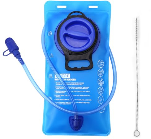 KFETFE Trinkblase 1,5L 2L, Hydration Bladder, Wasserblase, Wasserbehälter, Trinkbeutel mit Schlauch für Radfahren Wandern Camping Laufen