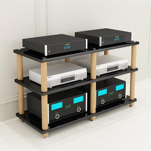 mobile stereo hi fi rack hifi Mobiletto Porta TV Audio/video A 3 Ripiani, Ripiano Per Rack Amplificatore Per Componenti Stereo Di Intrattenimento, Rack Stereo Per La Casa, Supporto TV Angolare(Black)
